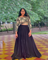 Black Premium Soft Velvet Lehenga with Heavy Embroidered Blouse – Handcrafted Luxury Statement Wear