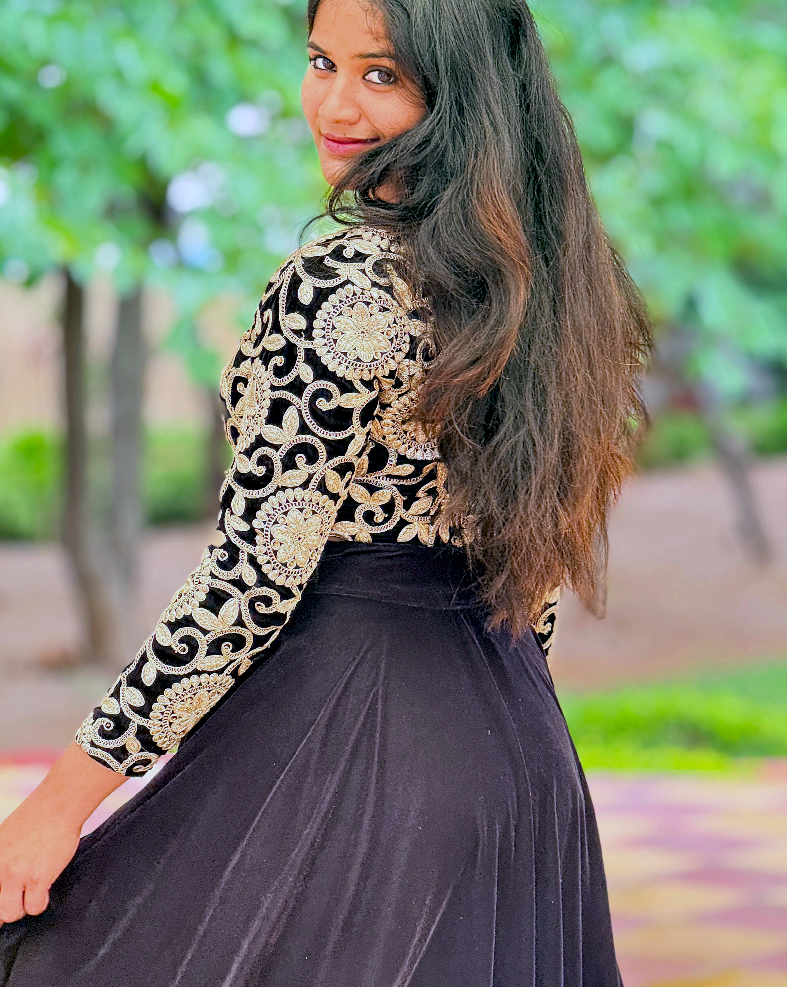 Black Premium Soft Velvet Lehenga with Heavy Embroidered Blouse – Handcrafted Luxury Statement Wear