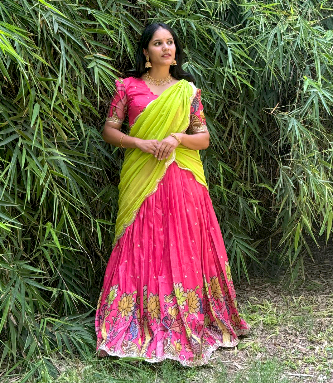 Exquisite Handcrafted Kalamkari Lehenga – Luxury Hand-Printed, Artisan-Made Festive Attire