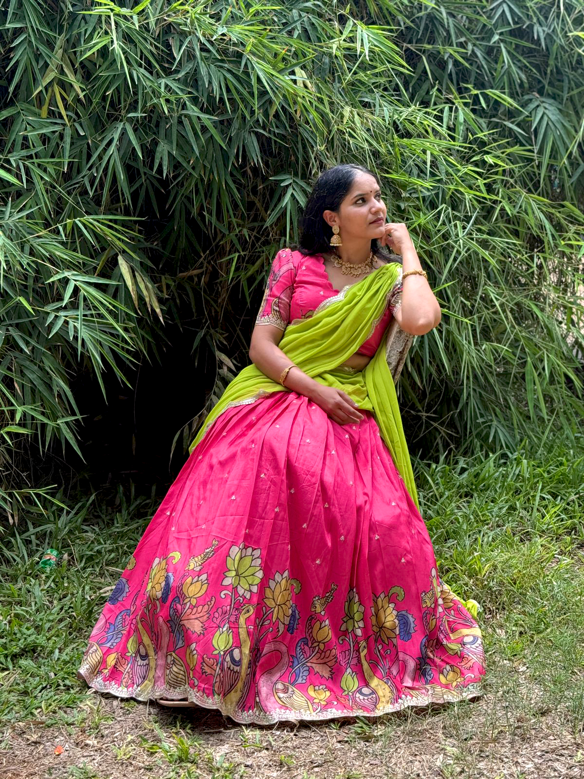 Exquisite Handcrafted Kalamkari Lehenga – Luxury Hand-Printed, Artisan-Made Festive Attire