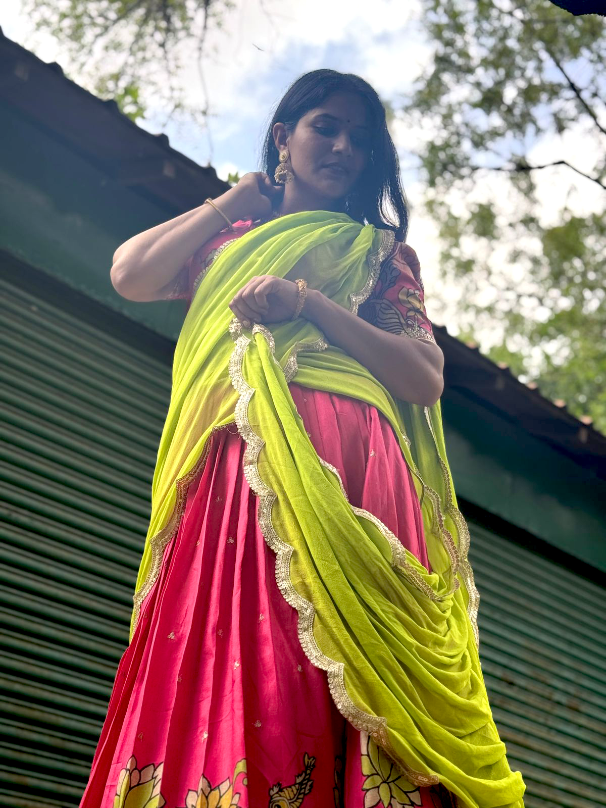 Exquisite Handcrafted Kalamkari Lehenga – Luxury Hand-Printed, Artisan-Made Festive Attire