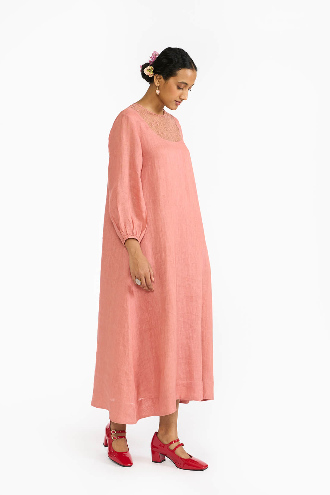 Mandara “Rohini” Lace Detail Dress