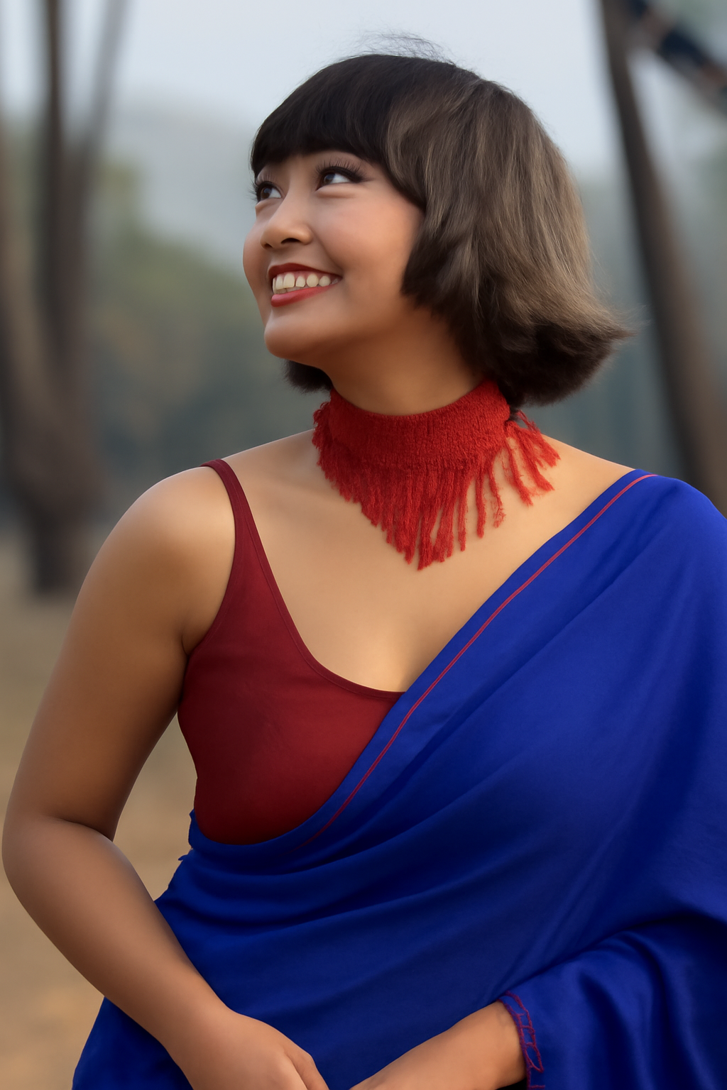 Minimal Padded Red Blouse – Slaveless Boutique-Made Elegance - Raw Silk