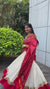 raw silk elegant white and red lahenga 